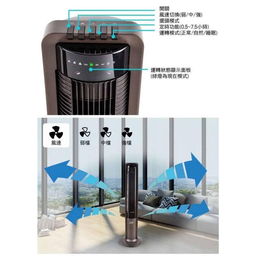 尚朋堂 直立式旋網扇 SF-100TW-細節圖3