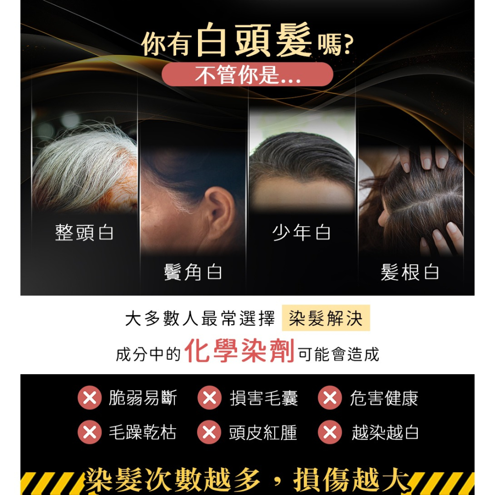 【Pure Home】髮速黑 修護透黑組｜白髮救星｜非染劑 免沖洗 (植萃護髮素90ml*1+植萃護髮噴霧80ml*1)-細節圖3