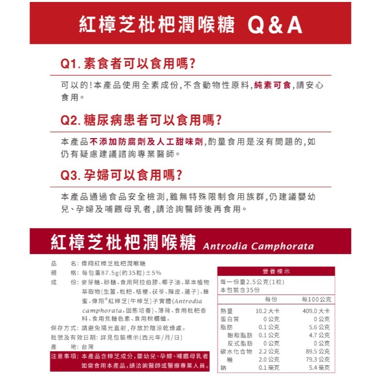 【偉翔生技】紅樟芝枇杷潤喉糖 添加紅樟芝子實體 潤嗓必備 35顆/包-細節圖9