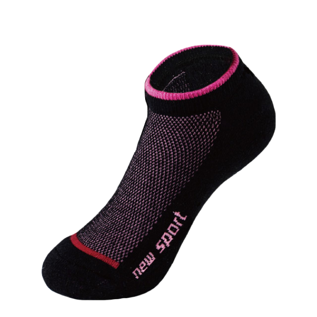 透氣萊卡【黑桃底紅線條】22-25cm