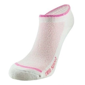 透氣萊卡【白底桃紅線條】22-25cm