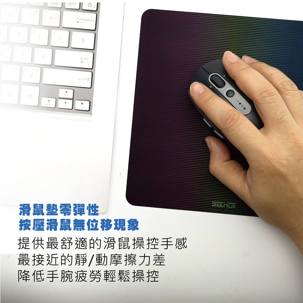 SEEHOT 超薄靜電式止滑鼠墊 專業電競級 滑鼠墊 熱轉塗層+極細纖維布 有效縮短抬鼠距離 極薄0.3mm-細節圖5