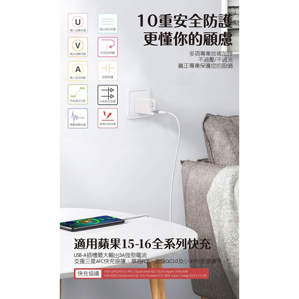 SEEHOT Fast One PD快充 單孔Type-C 3A/20W強電流 充電時間快一倍 快充安全不傷機芯-細節圖4