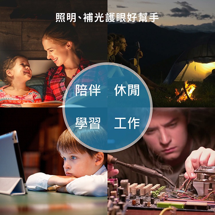 iSee 萬年曆摺疊觸控LED護眼檯燈 二鍵觸控式開關 檯燈+夜燈2合一 USB充電 戶外3~6小時續航 戶外停電必備-細節圖8