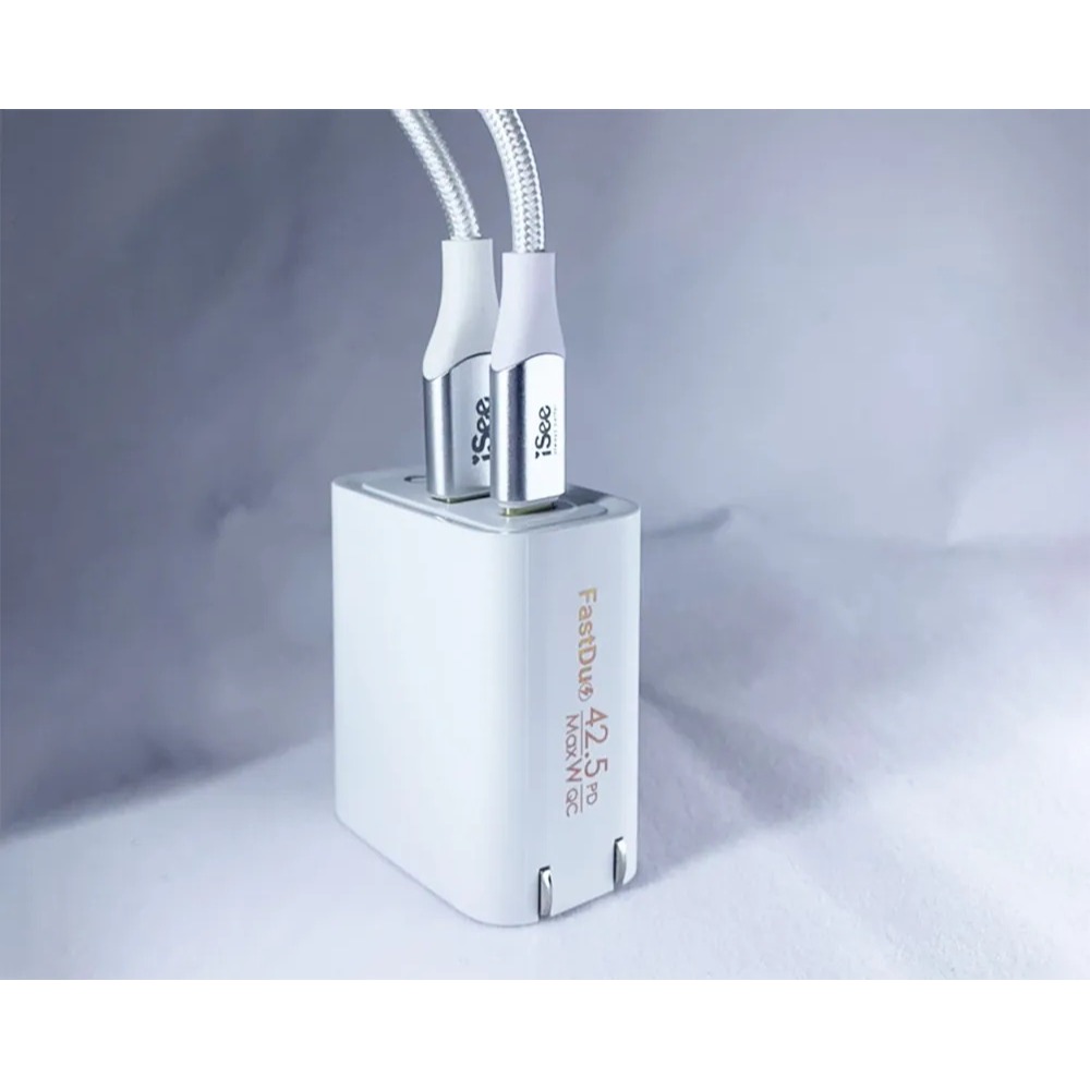 iSee 快充線 Type-A to C 1.5米 白色 3A/45W強電流 鋁合金 PD充電傳輸線 IC-AC676-細節圖11