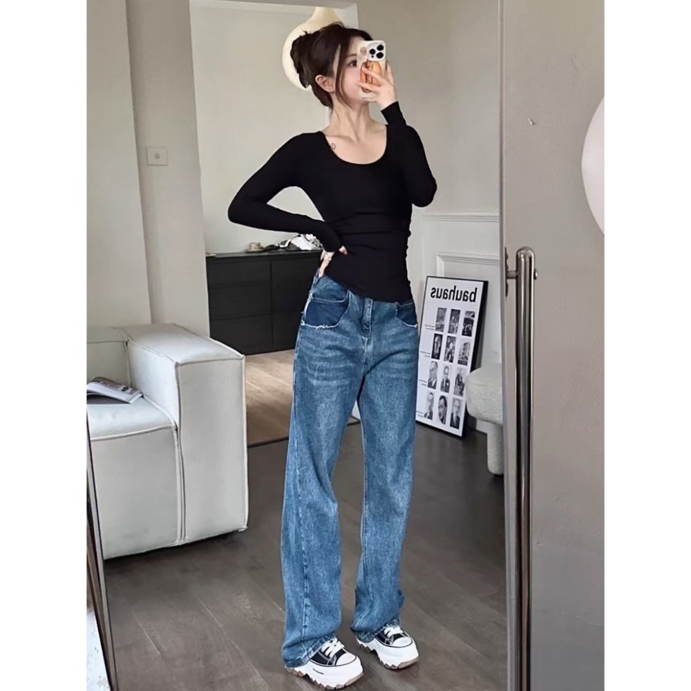 【LYOVEA】韓風秋冬女長袖內搭胸墊T 保暖修頸線條打底衣 舒適百搭上衣-規格圖4