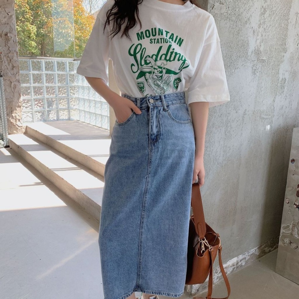 【LYOVEA】新款韓版百搭可愛印花短袖T恤 復古雪橇滑雪主題寬鬆女tee-細節圖2