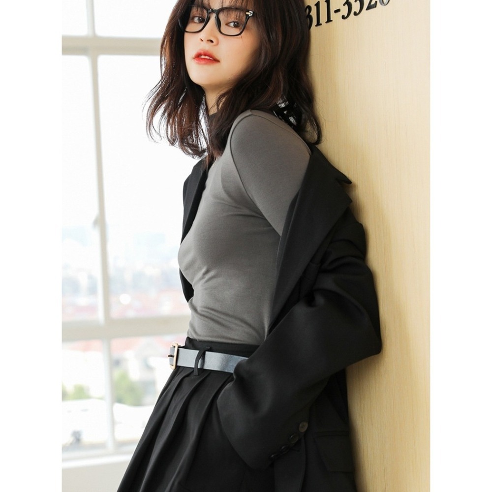 【LYOVEA】秋冬新款韓版高領長袖 女性修身顯瘦打底衫 舒適百搭內搭 多色選-細節圖2