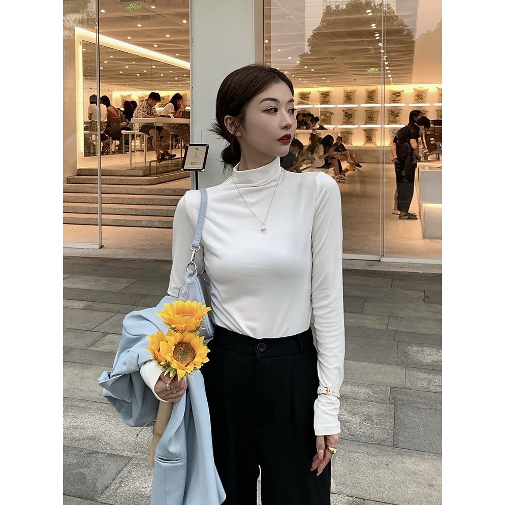 【LYOVEA】秋冬新款韓版高領長袖 女性修身顯瘦打底衫 舒適百搭內搭 多色選-規格圖6