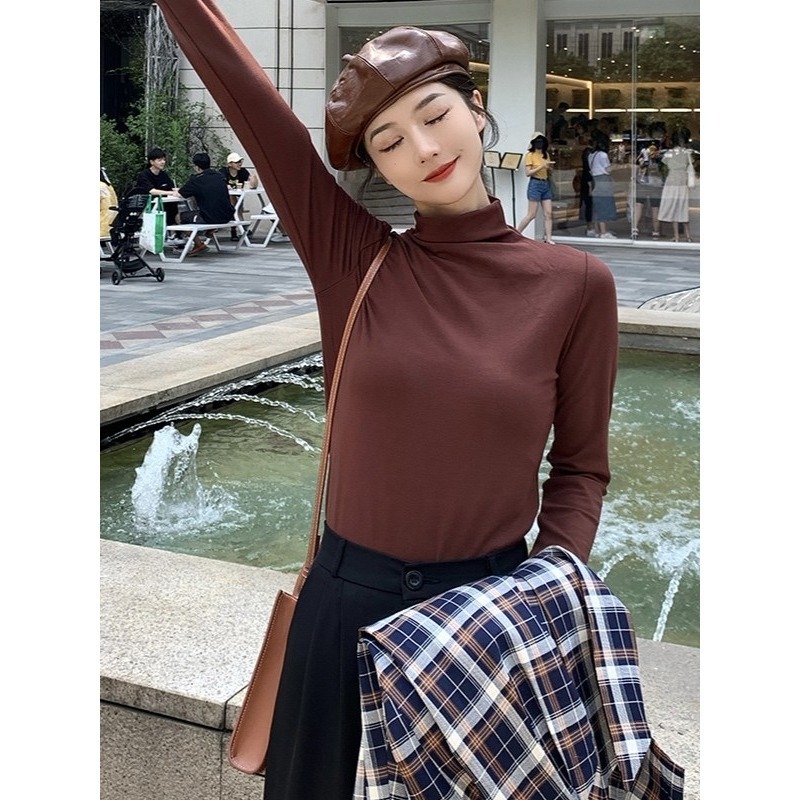 【LYOVEA】秋冬新款韓版高領長袖 女性修身顯瘦打底衫 舒適百搭內搭 多色選-規格圖6