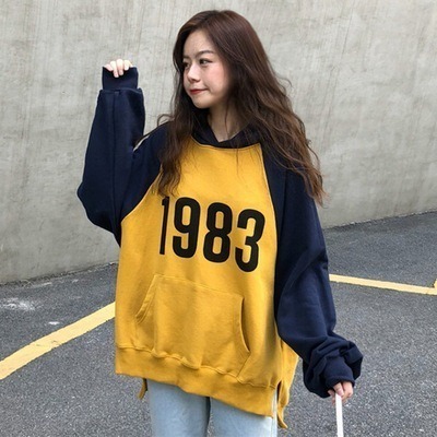 【LYOVEA】韓版秋冬寬鬆學院風連帽T 秋冬新款女裝-規格圖2