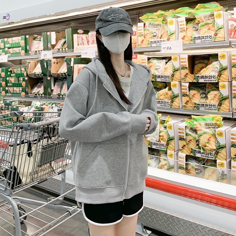 【LYOVEA】全新韓系慵懶風連帽外套 寬鬆百搭休閒外套-細節圖3