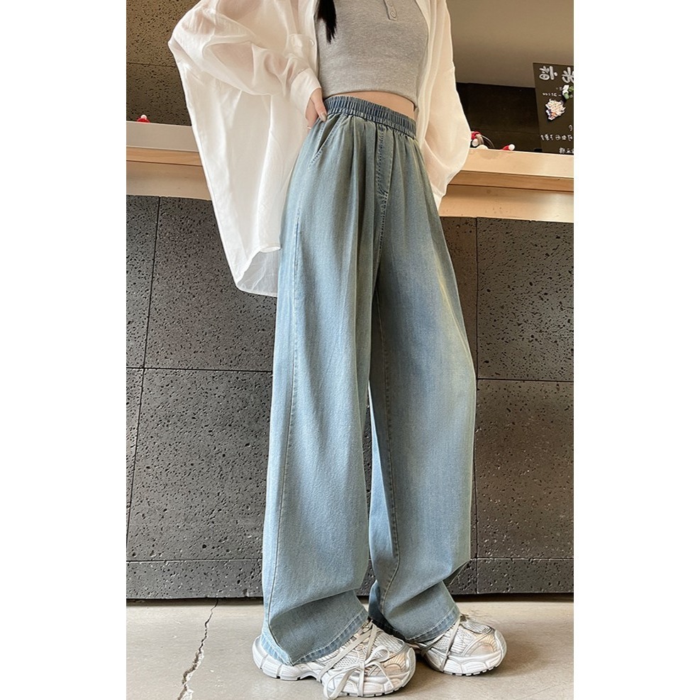 【LYOVEA】 小個子必入！高腰直筒牛仔褲 慵懶垂墜感 顯瘦顯高一氣呵成-細節圖3