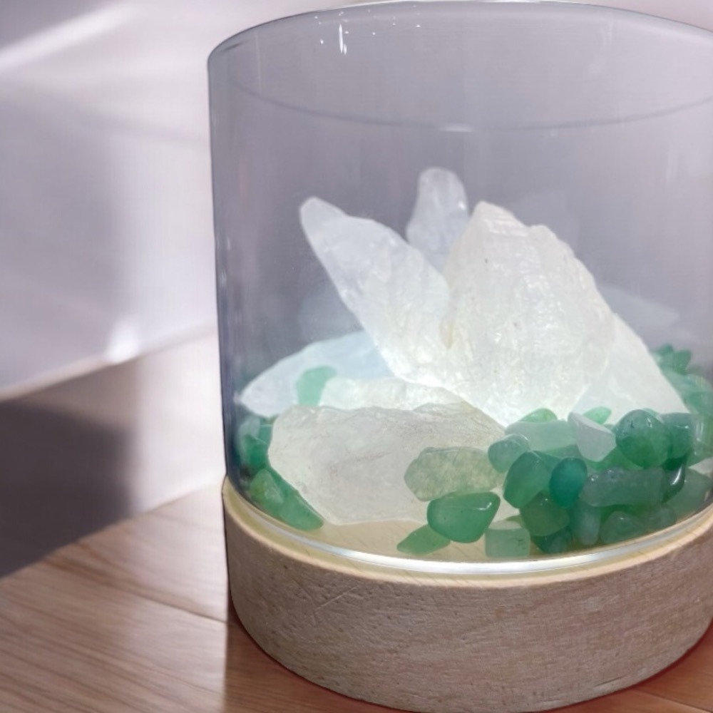 輝輝居家｜水晶 擴香燈 療癒小物 夜燈 招財小物 消磁擺件 辦公室 迷你 贈禮 聚寶盆 桌上 水晶燈 微景觀 LED底座-規格圖5