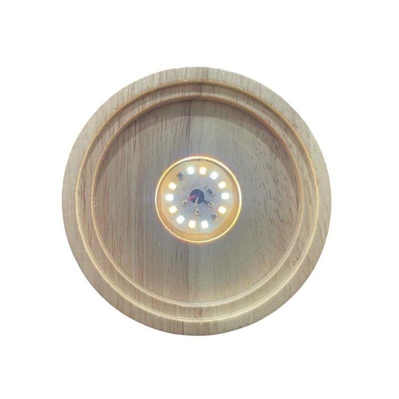 LED原木底座 30段光源變化 白光 暖光 自然光 10段亮度調整 10*10*2公分 附贈遮光片 發光底座 USB-細節圖2