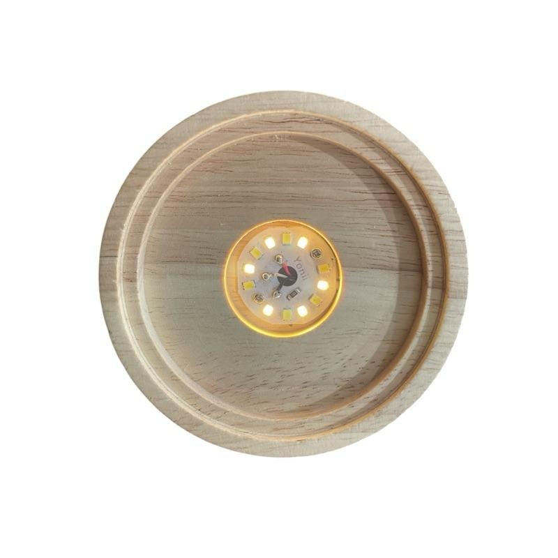 LED原木底座 30段光源變化 白光 暖光 自然光 10段亮度調整 10*10*2公分 附贈遮光片 發光底座 USB-細節圖3