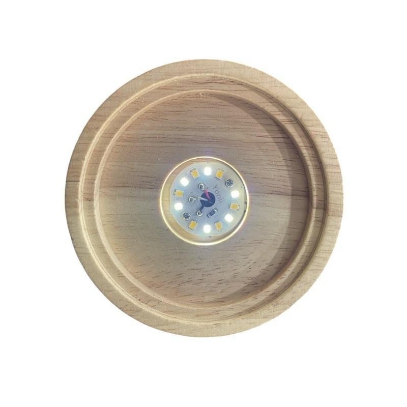 LED原木底座 30段光源變化 白光 暖光 自然光 10段亮度調整 10*10*2公分 附贈遮光片 發光底座 USB-細節圖4