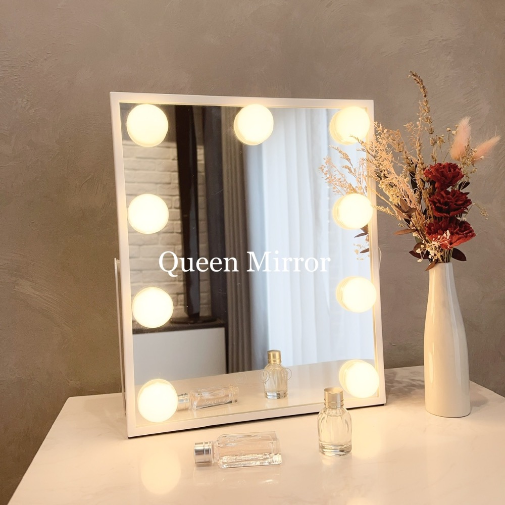 《免運台灣現貨秒出》網紅必備！絕美LED三色可調光燈泡鏡子「9燈便攜款」～化妝鏡/梳妝鏡/美妝鏡/補光鏡/立鏡/巨星化妝-細節圖2