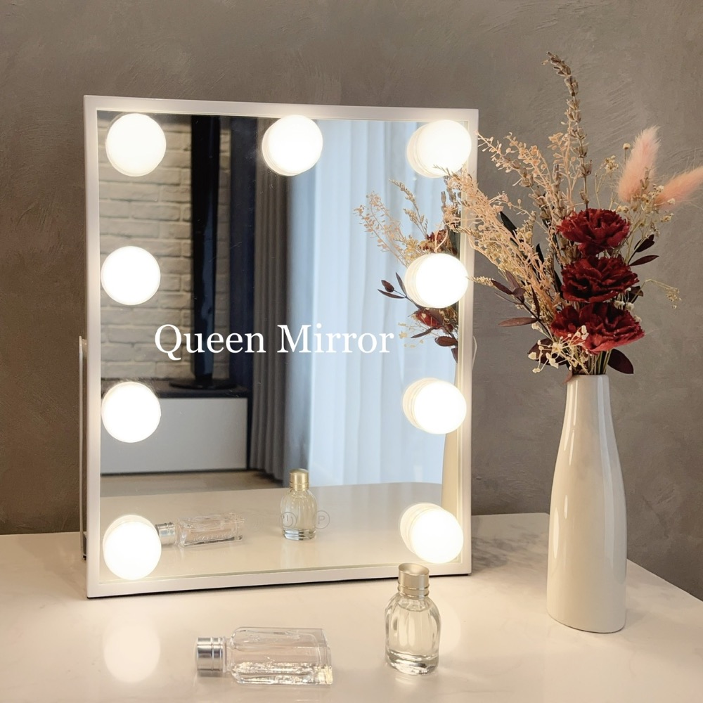 《免運台灣現貨秒出》網紅必備！絕美LED三色可調光燈泡鏡子「9燈便攜款」～化妝鏡/梳妝鏡/美妝鏡/補光鏡/立鏡/巨星化妝-細節圖5