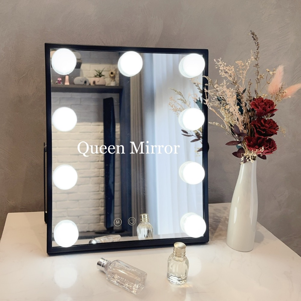 《免運台灣現貨秒出》網紅必備！絕美LED三色可調光燈泡鏡子「9燈便攜款」～化妝鏡/梳妝鏡/美妝鏡/補光鏡/立鏡/巨星化妝-細節圖6