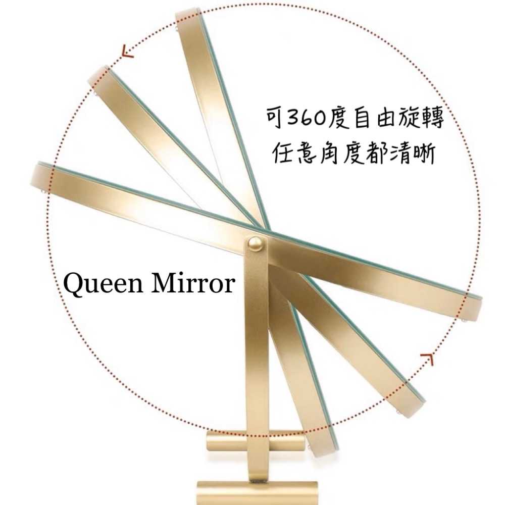 《免運費 台灣現貨秒出》可旋轉LED三色調光大圓鏡「鏡面加厚-雙柱底座款」～梳妝鏡/立鏡/美妝鏡 /鏡子/桌面鏡-細節圖9