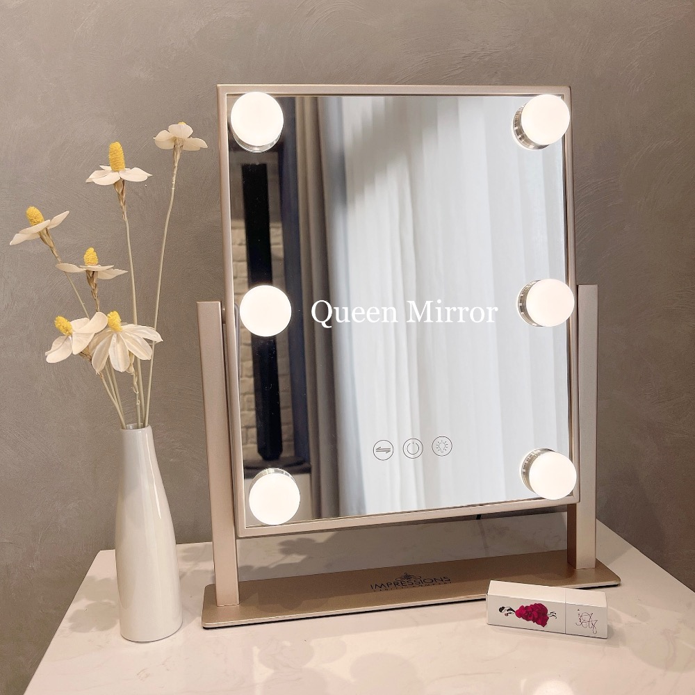 《免運台灣現貨秒出》網紅必備！絕美三色可調光鏡子「9燈款」～化妝鏡/梳妝鏡/美妝鏡/補光鏡/立鏡-細節圖4