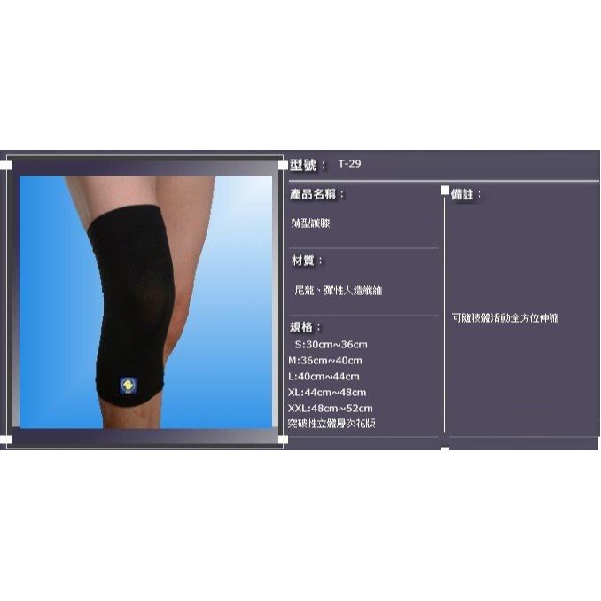 ＂爾東體育＂ ALEX T-29 薄型護膝 護膝 輕薄型護膝 慢跑護膝 籃球護膝 馬拉松運動 羽球護膝 網球護膝-細節圖5