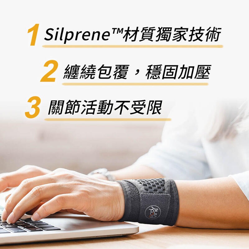 ＂爾東體育＂ BODYVINE 巴迪蔓 調整型矽膠護腕帶 (左右通用) 調整型護腕 運動護腕 工作護腕-細節圖2