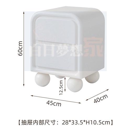 免運床頭櫃 抽屜北欧白色 二抽屜櫃 床邊櫃 / 床頭箱/ 櫃子 / 收納櫃收纳床边储物ins小柜子 白日夢想傢俱店-細節圖3