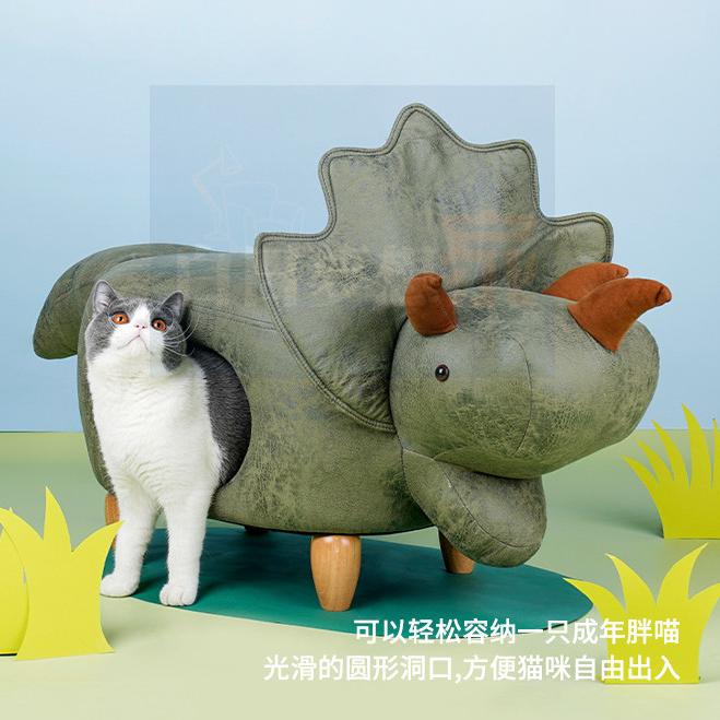 幼稚園換鞋凳 兒童座椅動物凳子 兒童房椅凳 恐龍椅犀牛椅河馬椅 貓咪窩房子 人貓共用家具 多功能貓窩 貓咪用 狗窩寵物窩-細節圖4