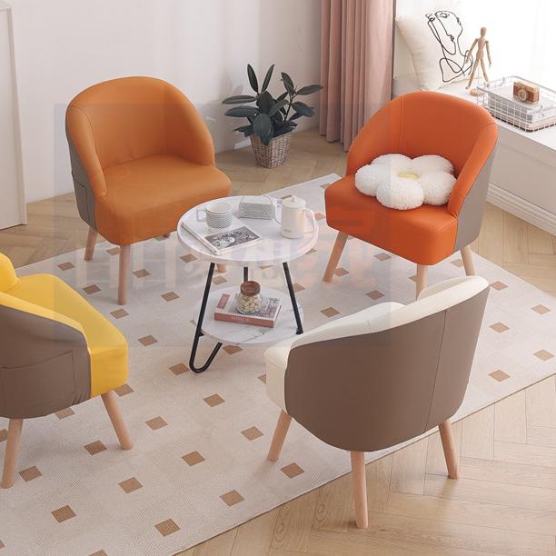 小戶型沙發 單人沙發 客廳臥室休閒耐抓沙發 懶人椅 會客椅 接待區 家用接待區沙發椅 舒適皮沙發 白日夢想家具店-細節圖4