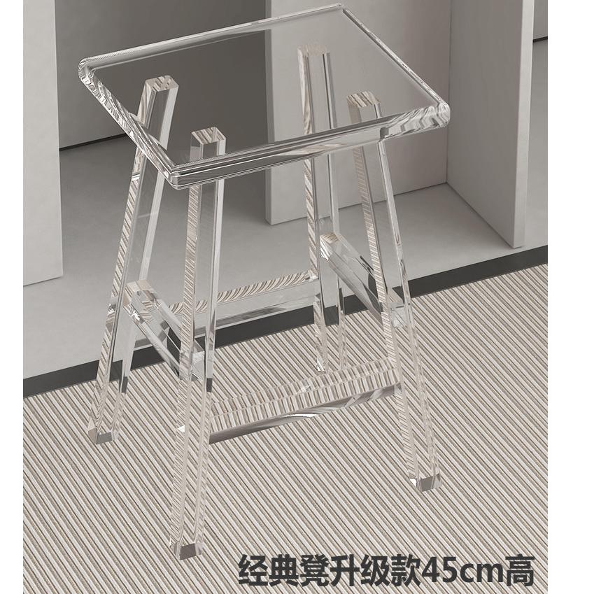 壓克力透明凳 透明椅 換鞋凳 防水椅 浴室洗澡凳 高級入戶穿鞋凳 透明塑膠凳 時尚創 壓克力家具 客廳裝飾品-細節圖2