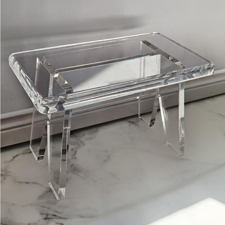 壓克力透明凳 透明椅 換鞋凳 防水椅 浴室洗澡凳 高級入戶穿鞋凳 透明塑膠凳 時尚創 壓克力家具 客廳裝飾品-細節圖4