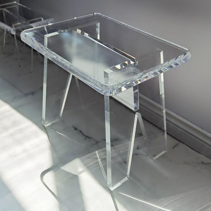 壓克力透明凳 透明椅 換鞋凳 防水椅 浴室洗澡凳 高級入戶穿鞋凳 透明塑膠凳 時尚創 壓克力家具 客廳裝飾品-細節圖5