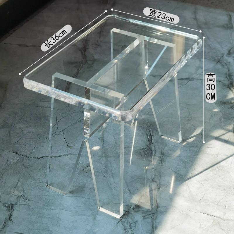 壓克力透明凳 透明椅 換鞋凳 防水椅 浴室洗澡凳 高級入戶穿鞋凳 透明塑膠凳 時尚創 壓克力家具 客廳裝飾品-細節圖7