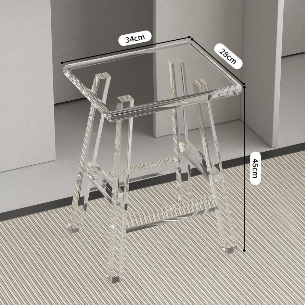 壓克力透明凳 透明椅 換鞋凳 防水椅 浴室洗澡凳 高級入戶穿鞋凳 透明塑膠凳 時尚創 壓克力家具 客廳裝飾品-細節圖8