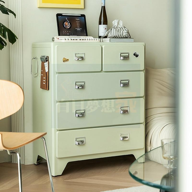 美式復古抽屜櫃 鐵皮櫃四層五斗櫃 餐邊櫃ins金屬櫃 電視櫃抽屜收納櫃 置物櫃展示櫃鐵櫃 邊櫃儲物櫃櫥櫃 白日夢想家具店-細節圖2