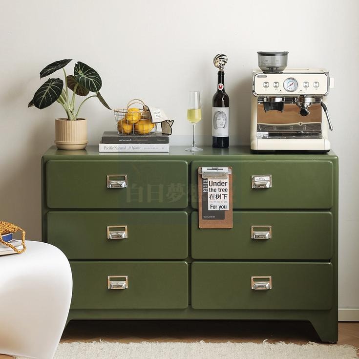 美式復古抽屜櫃 鐵皮櫃四層五斗櫃 餐邊櫃ins金屬櫃 電視櫃抽屜收納櫃 置物櫃展示櫃鐵櫃 邊櫃儲物櫃櫥櫃 白日夢想家具店-細節圖5
