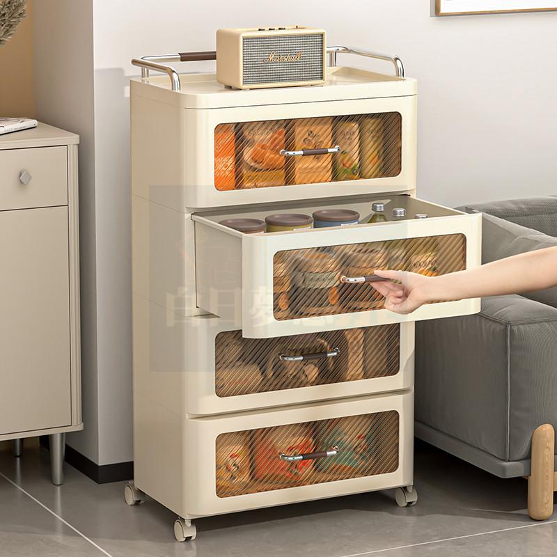 多功能收納櫃 抽屜式收納櫃 家用客廳置物櫃 窄櫃邊櫃夾縫設計 玩具零食收納櫃 臥室床頭櫃 廚房收納架 整理櫃置物籃浴室櫃-細節圖3