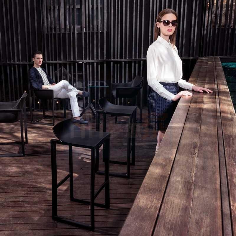 【北歐高腳椅】設計師吧台椅 網紅酒吧椅 戶外陽台椅休閒高腳凳 吧椅高腳凳家用鐵椅吧台凳 靠背輕奢椅-細節圖2