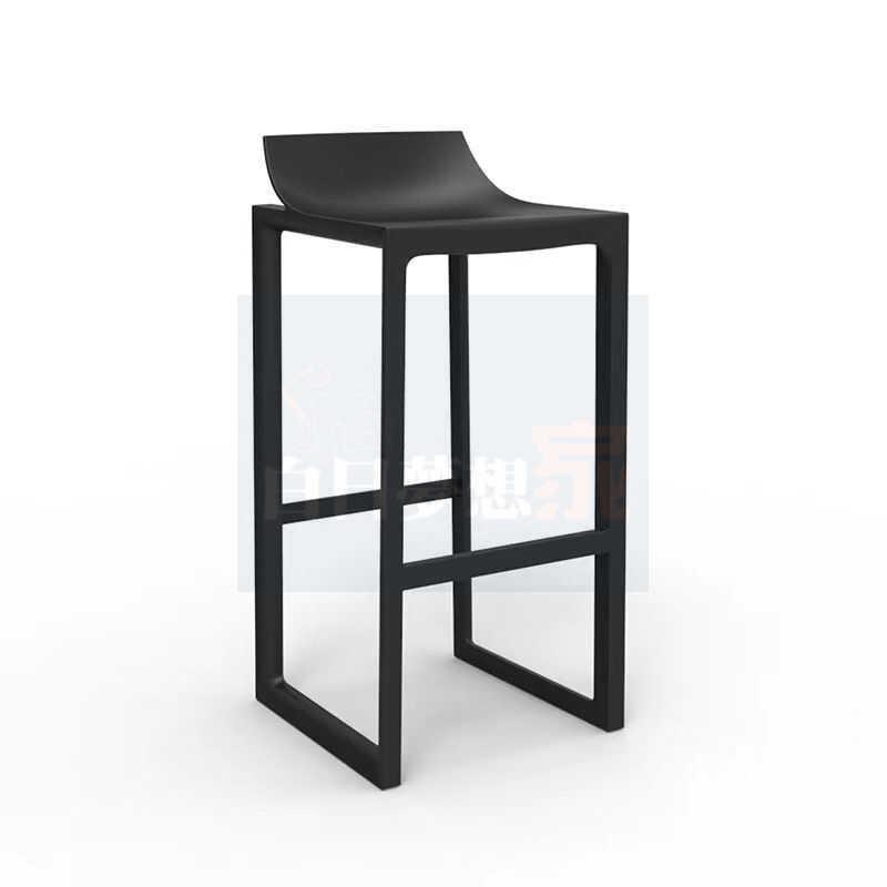 【北歐高腳椅】設計師吧台椅 網紅酒吧椅 戶外陽台椅休閒高腳凳 吧椅高腳凳家用鐵椅吧台凳 靠背輕奢椅-細節圖3