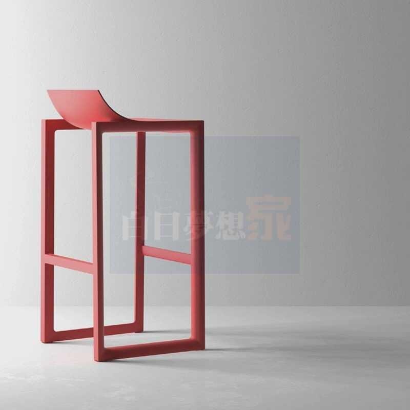 【北歐高腳椅】設計師吧台椅 網紅酒吧椅 戶外陽台椅休閒高腳凳 吧椅高腳凳家用鐵椅吧台凳 靠背輕奢椅-細節圖4