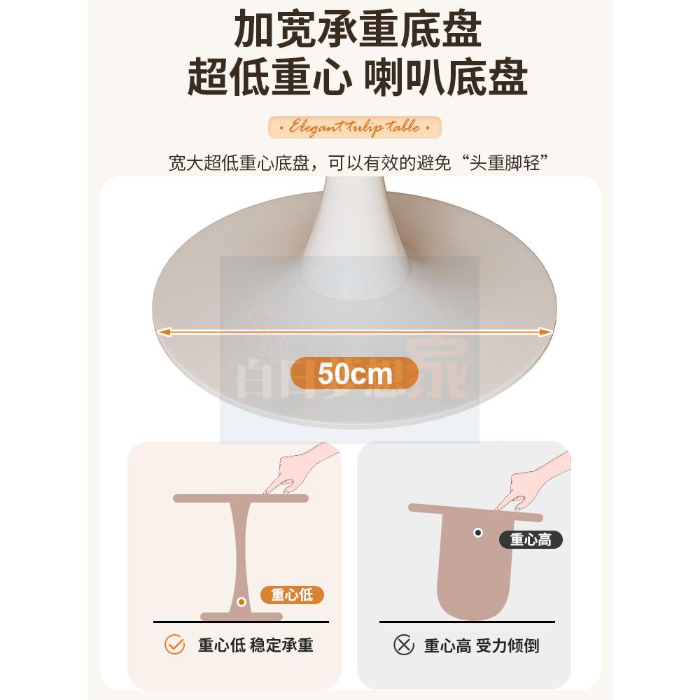 【小戶型首選】復古胡桃色圓形餐桌 - 郁金香設計，適用陽台、咖啡廳、家用，時尚與實用兼具-細節圖5