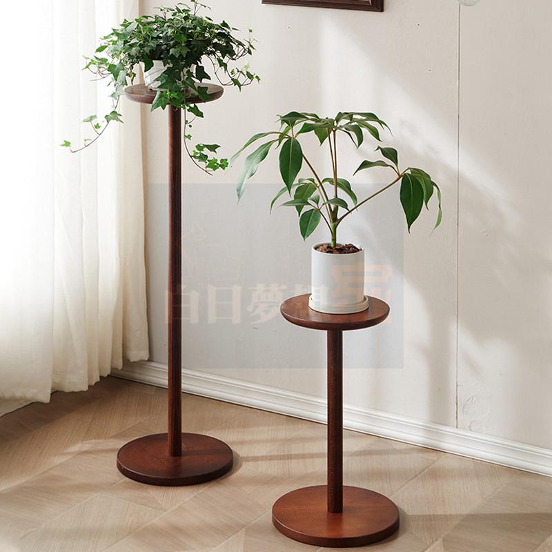 原木色花架 置物架 落地式架子 陽台玄關花盆植物架 迷你桌圓桌小圓桌咖啡桌 邊桌床邊桌小戶型桌子 高腳桌-細節圖2