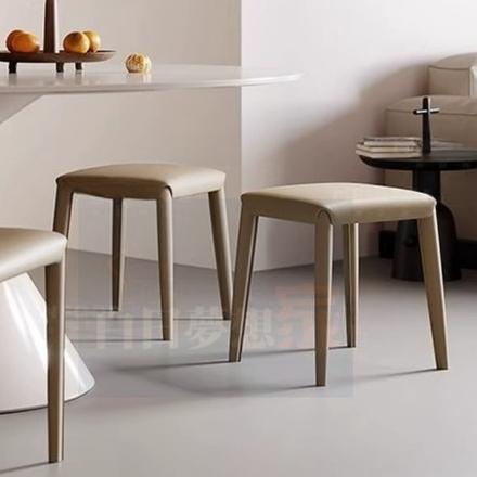 【設計師款】矮凳 方凳 凳子 餐桌凳 小戶型家具 可疊放馬鞍皮小方凳 網紅ins奶油風 皮椅 白日夢想家具店-細節圖3