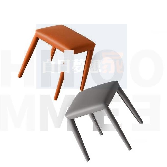 【設計師款】矮凳 方凳 凳子 餐桌凳 小戶型家具 可疊放馬鞍皮小方凳 網紅ins奶油風 皮椅 白日夢想家具店-細節圖5