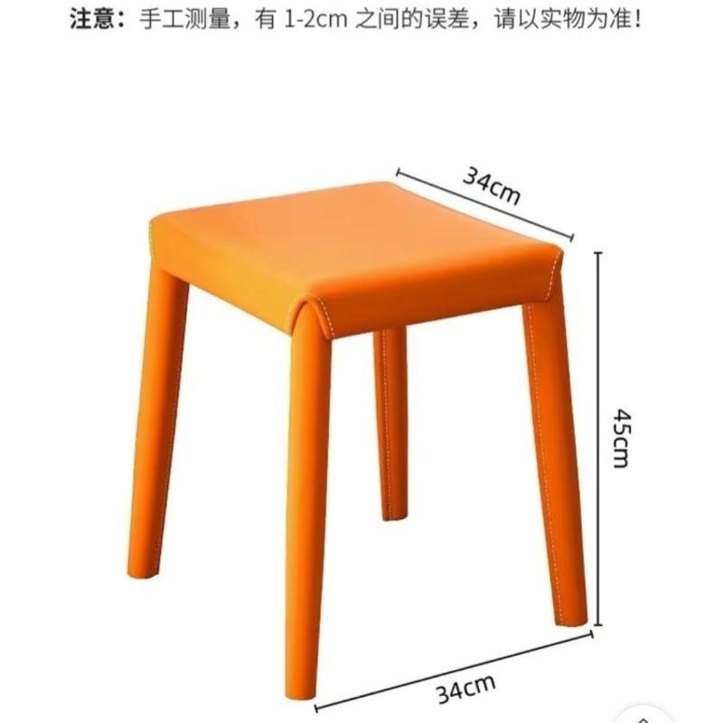 【設計師款】矮凳 方凳 凳子 餐桌凳 小戶型家具 可疊放馬鞍皮小方凳 網紅ins奶油風 皮椅 白日夢想家具店-細節圖8