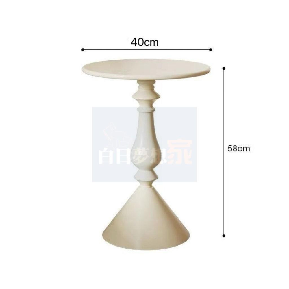 奶油風圓桌 鬱金香圓桌鐵桌小戶型沙發邊几茶几 戶外桌 可移動客廳小茶几 圓桌小桌 喇叭腳桌創意角几 白日夢想家具店-細節圖6