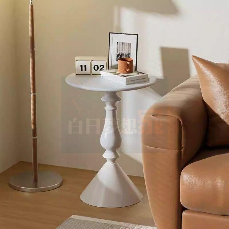 奶油風圓桌 鬱金香圓桌鐵桌小戶型沙發邊几茶几 戶外桌 可移動客廳小茶几 圓桌小桌 喇叭腳桌創意角几 白日夢想家具店-細節圖8