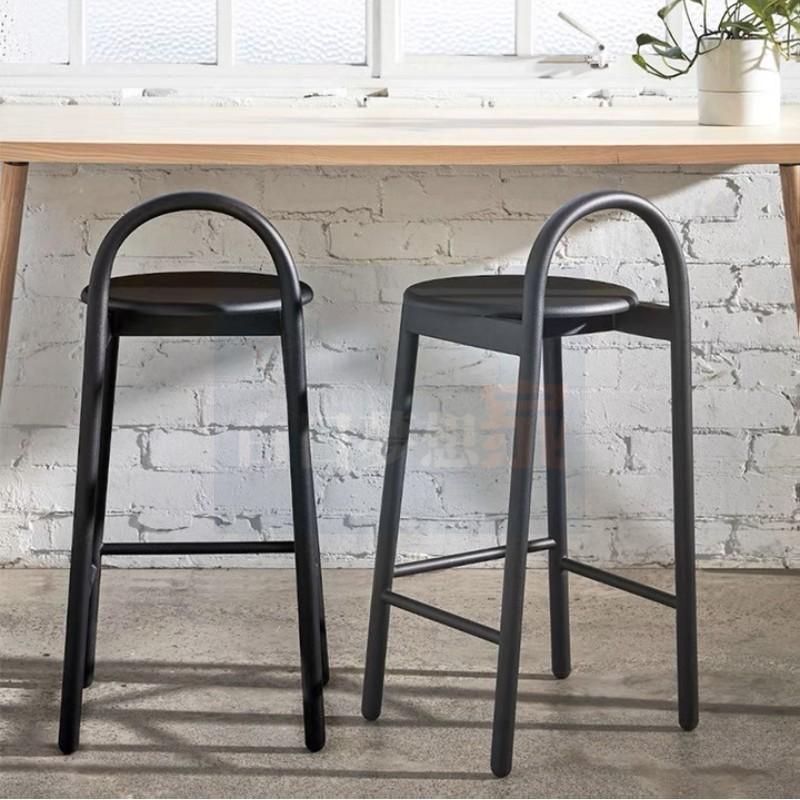 北歐風高腳椅 圓凳圓形椅 靠背吧台凳 中島高腳凳子 鐵椅吧凳 高腳凳 矮凳吧台椅 酒吧椅子 白日夢想家具店-細節圖4